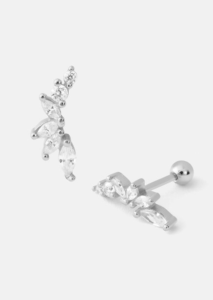 Øreringe Leaf Studs - Forsølvede