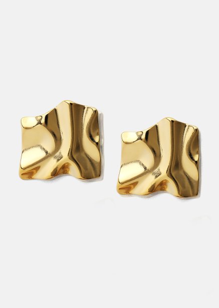 Ørering Golden Ripple Studs - 18k Gold Plated