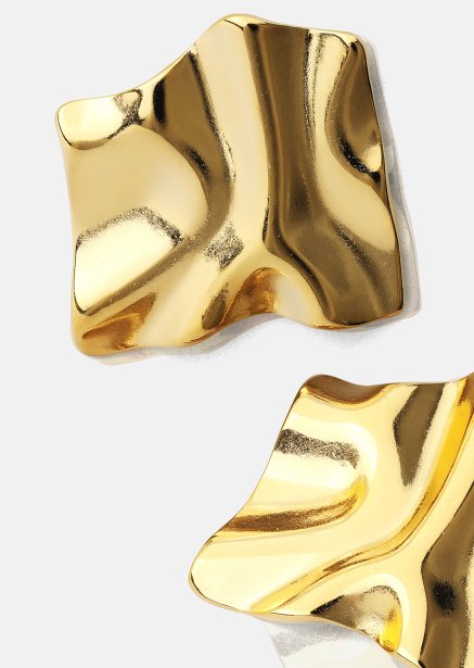 Ørering Golden Ripple Studs - 18k Forgyldt