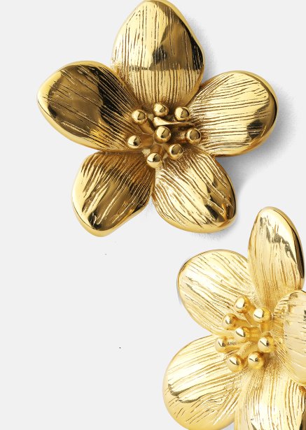Øreringe Flora Shine – 18k Forgyldte
