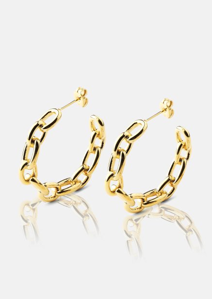 Ørering Chain Bold - 18k Forgyldt