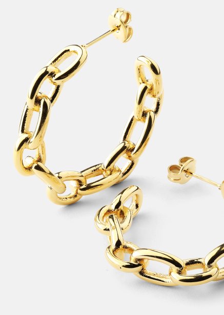 Ørering Chain Bold - 18k Forgyldt