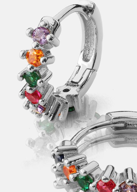 Ørering Multicolor Shine - Forsølvet