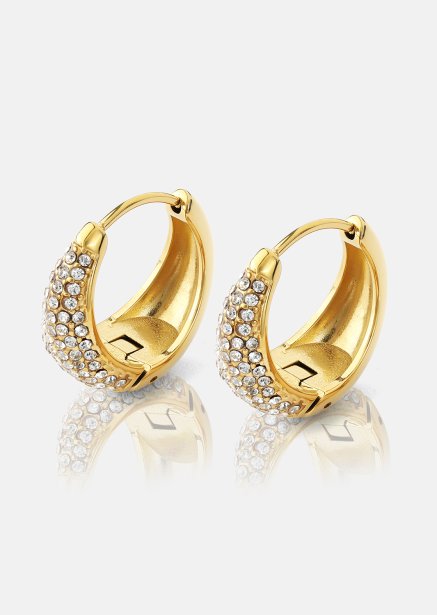 Ørering White Crystal Hoop - 18k Gold Plated