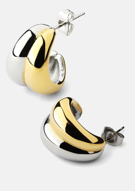 Ørering Dual Wave - 18k Forgyldt