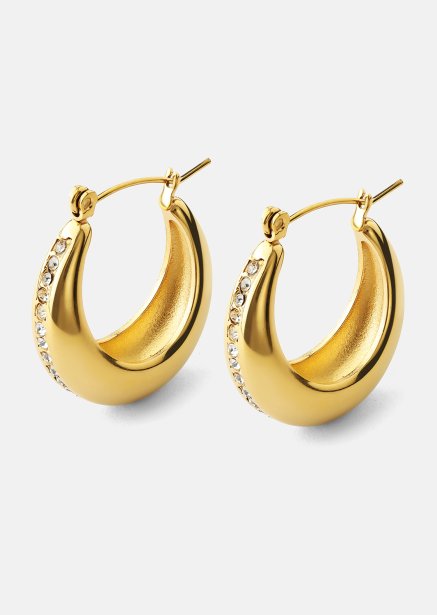 Øreringe Shine Hoops - 18k Forgyldte