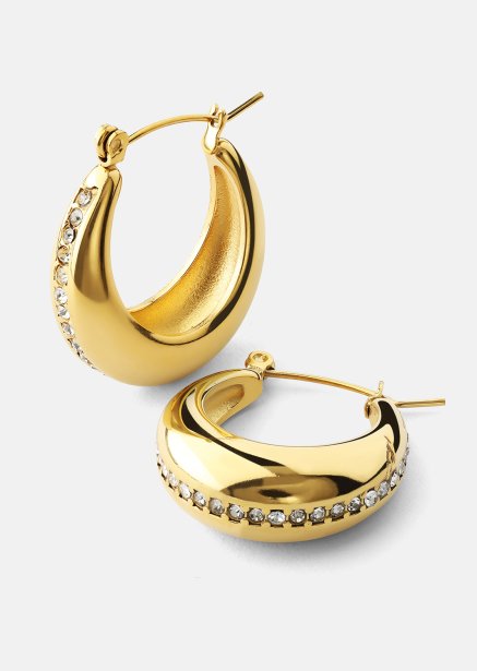 Øreringe Shine Hoops - 18k Forgyldte