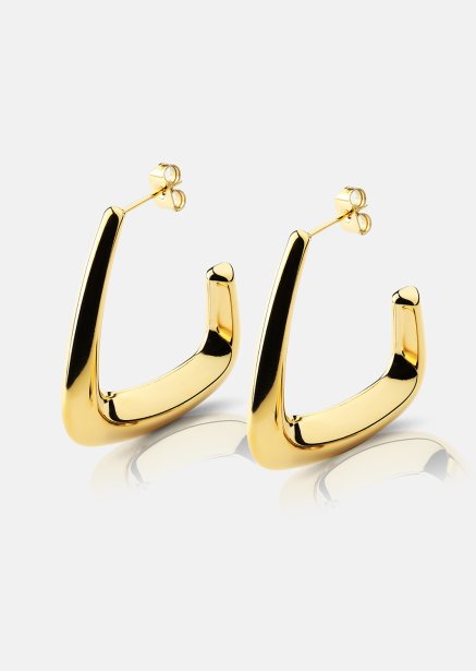Øreringe Bold Curve – 18k Forgyldte