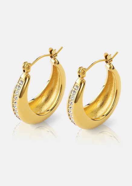 Øreringe Gleaming Curve – 18k Forgyldte