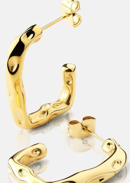Ørering Sculptura - 18k Forgyldt
