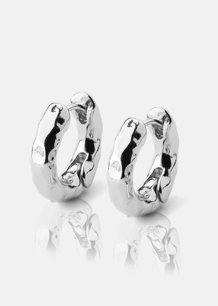 Ørering Luxe Ripple Hoops - Forsølvet