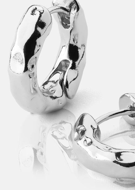 Ørering Luxe Ripple Hoops - Forsølvet