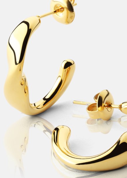 Ørering Flow Gleam - 18k Forgyldt