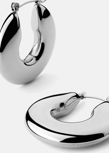 Ørering Luna Bold Hoops - Forsølvet