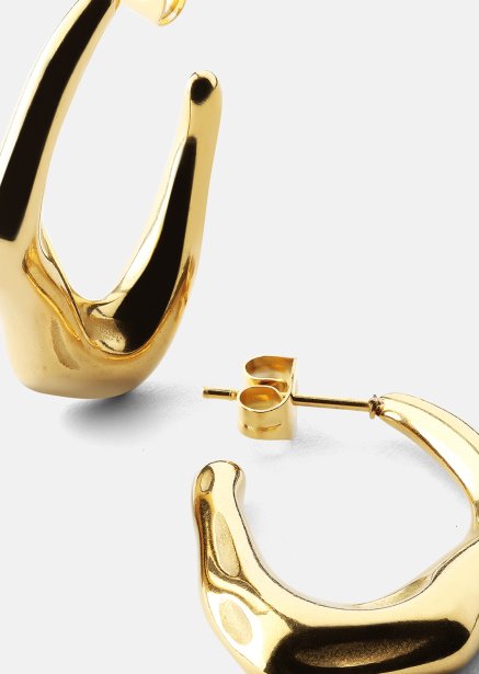 Ørering Bold Drops - 18k Forgyldt