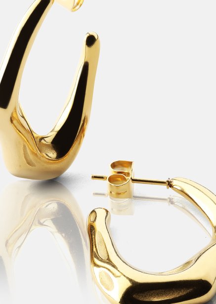 Ørering Bold Drops - 18k Forgyldt