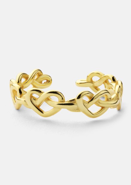 Ring Heart Link - 18k Forgyldt