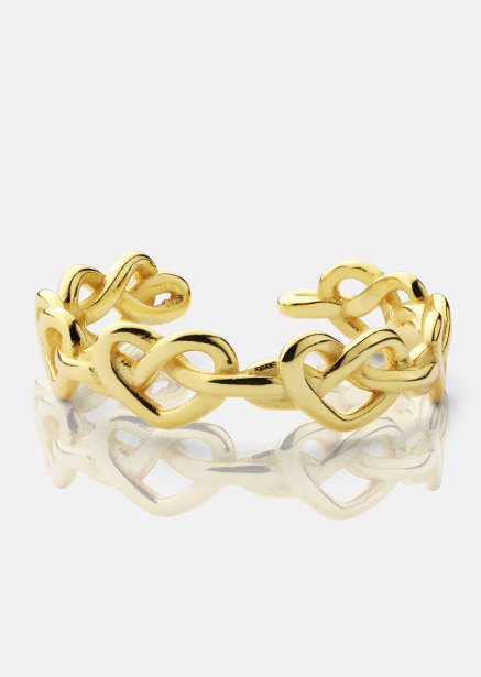 Ring Heart Link - 18k Forgyldt