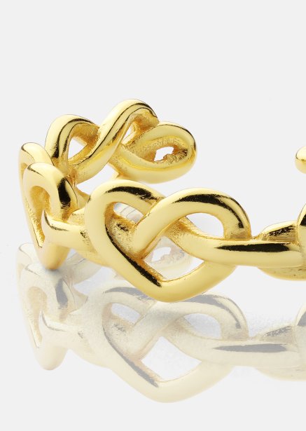 Ring Heart Link - 18k Forgyldt