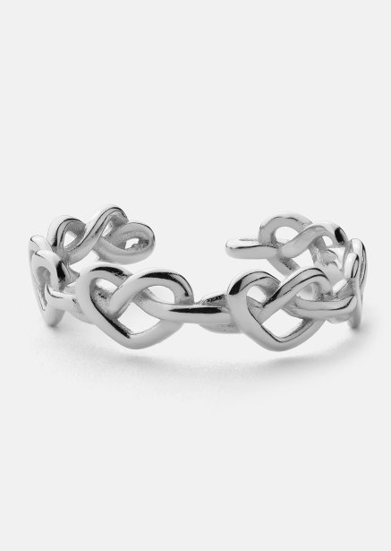 Ring Heart Link - Forsølvet