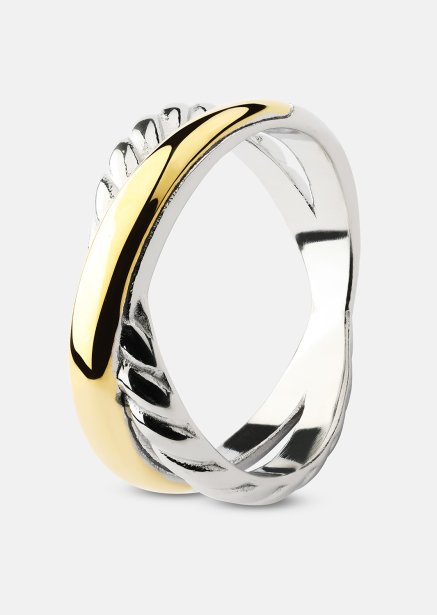 Ring Golden Silver Twist - 18k Forgyldt