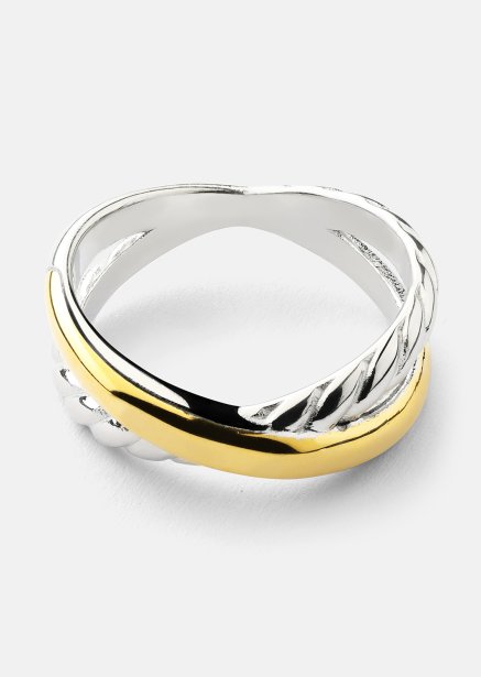 Ring Golden Silver Twist - 18k Forgyldt