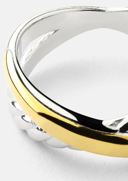Ring Golden Silver Twist - 18k Forgyldt