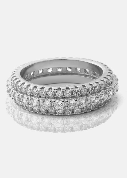 Ring Crystal Shimmer - Forsølvet