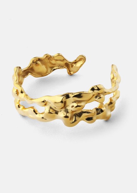 Ring Molten Wave - 18k Forgyldt