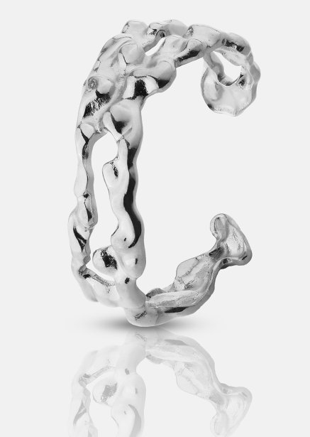 Ring Molten Wave - Forsølvet