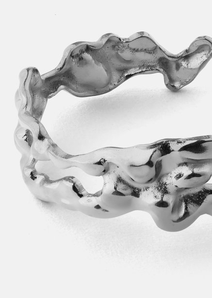 Ring Molten Wave - Forsølvet