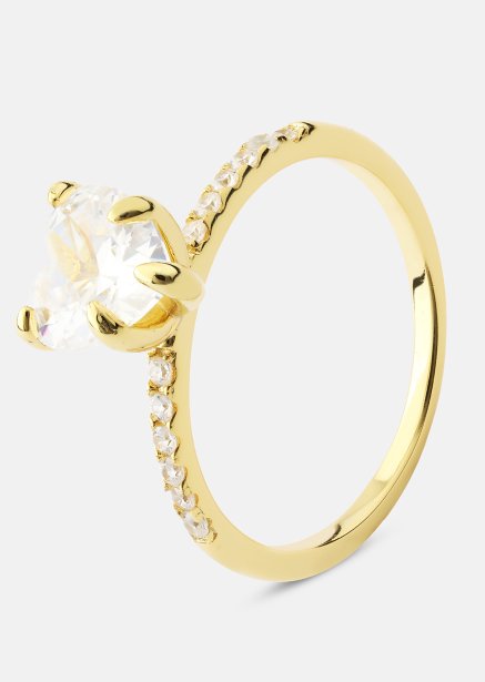 Heartlight Solitaire Ring - 18k Forgyldt