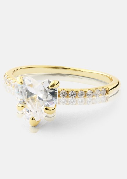 Heartlight Solitaire Ring - 18k Forgyldt