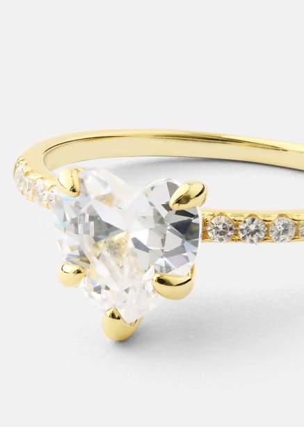 Heartlight Solitaire Ring - 18k Forgyldt