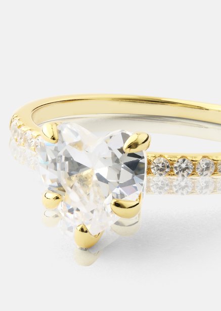 Heartlight Solitaire Ring - 18k Forgyldt