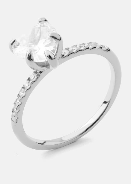 Heartlight Solitaire Ring - Forsølvet