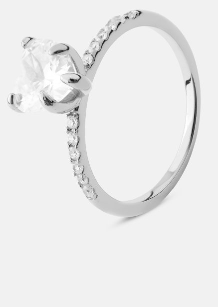 Heartlight Solitaire Ring - Forsølvet