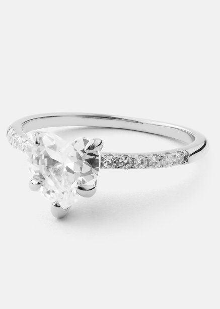 Heartlight Solitaire Ring - Forsølvet