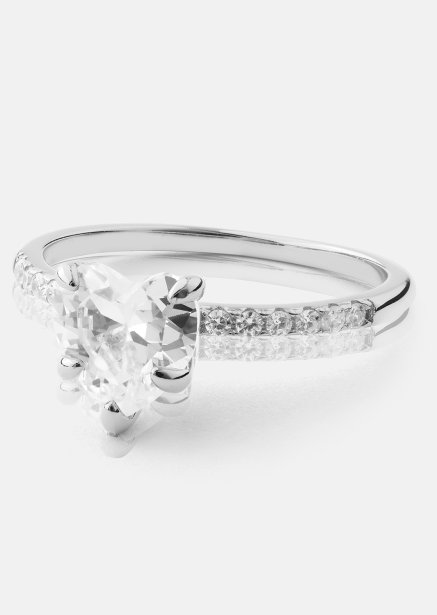 Heartlight Solitaire Ring - Forsølvet