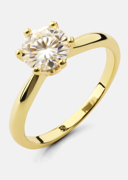 Ring Solitaire - 18K Forgyldt