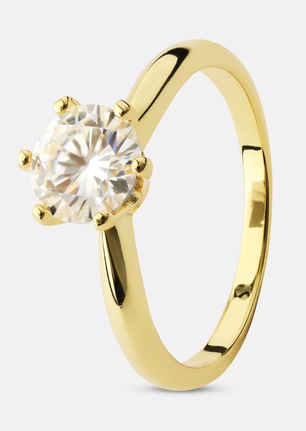 Ring Solitaire - 18K Forgyldt