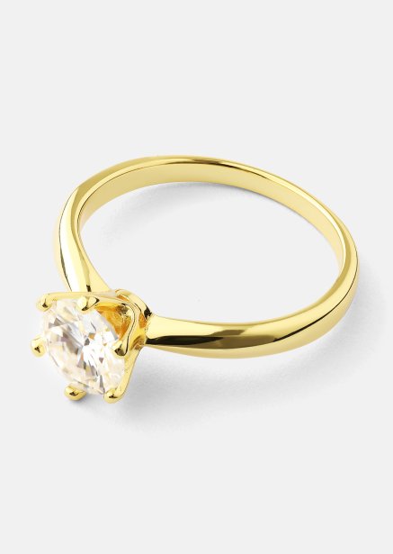 Ring Solitaire - 18K Forgyldt