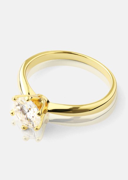 Ring Solitaire - 18K Forgyldt