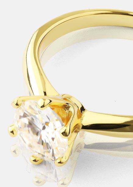Ring Solitaire - 18K Forgyldt