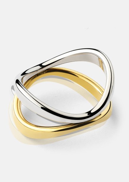 Ring Bicolor Wave - 18k Forgyldt