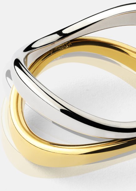 Ring Bicolor Wave - 18k Forgyldt