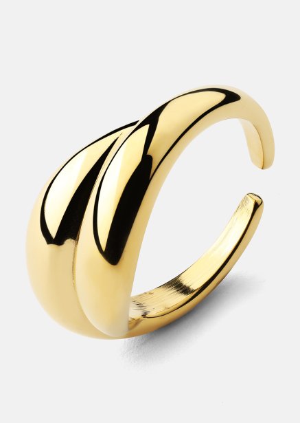 Ring Wave Bold - 18k Forgyldt