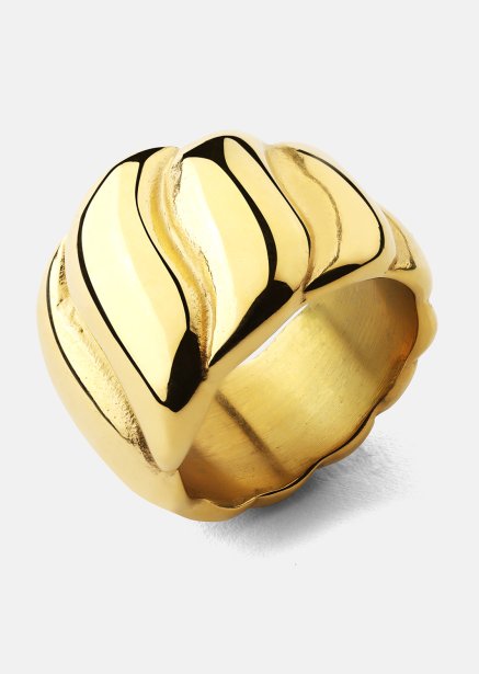 Ring Bold Wave - 18K Forgyldt