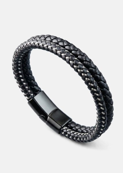 Læderarmbånd Shadow Weave