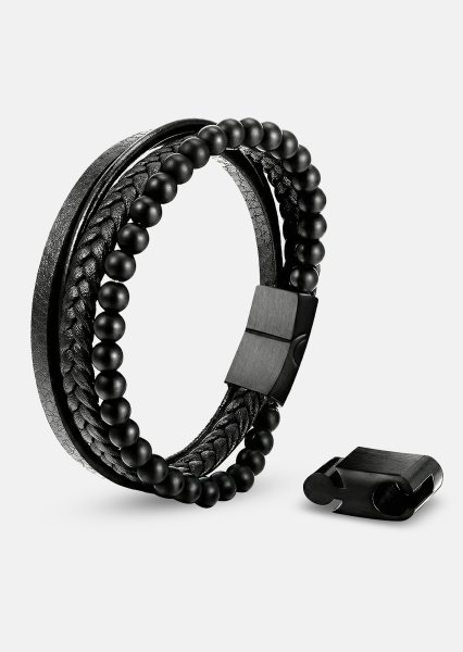 Læderarmbånd Noble Noir
